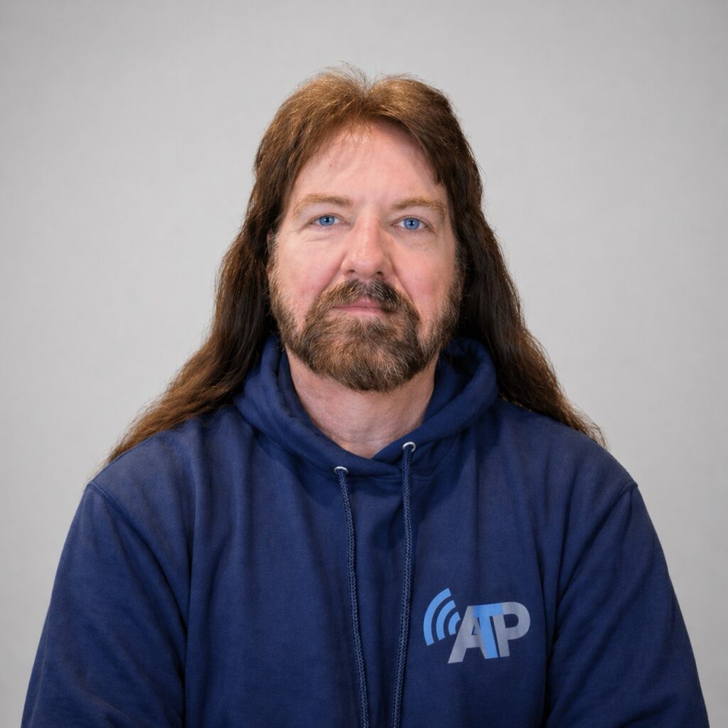 Marty Hudzik headshot - man wearing ATP hoodie